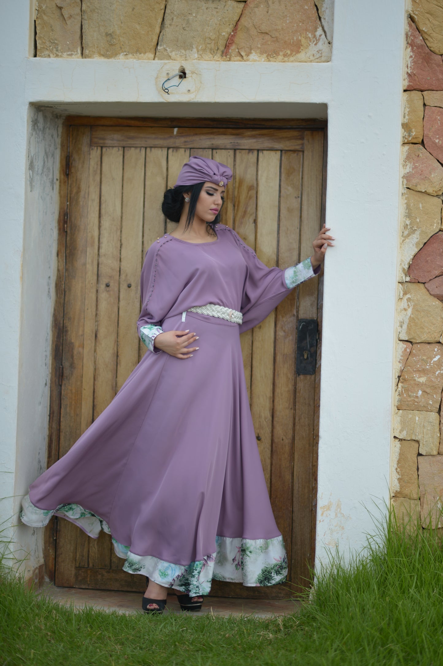 Abaya Lilas Purple design élégant ARWA